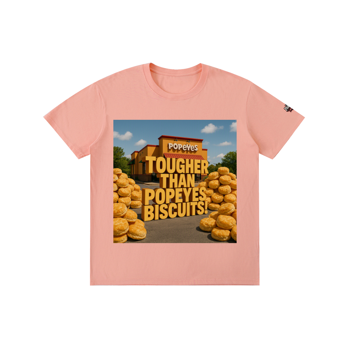"TOUGHER THAN POPEYE'S BISCUITS" Pure Cotton Unisex T-Shirt