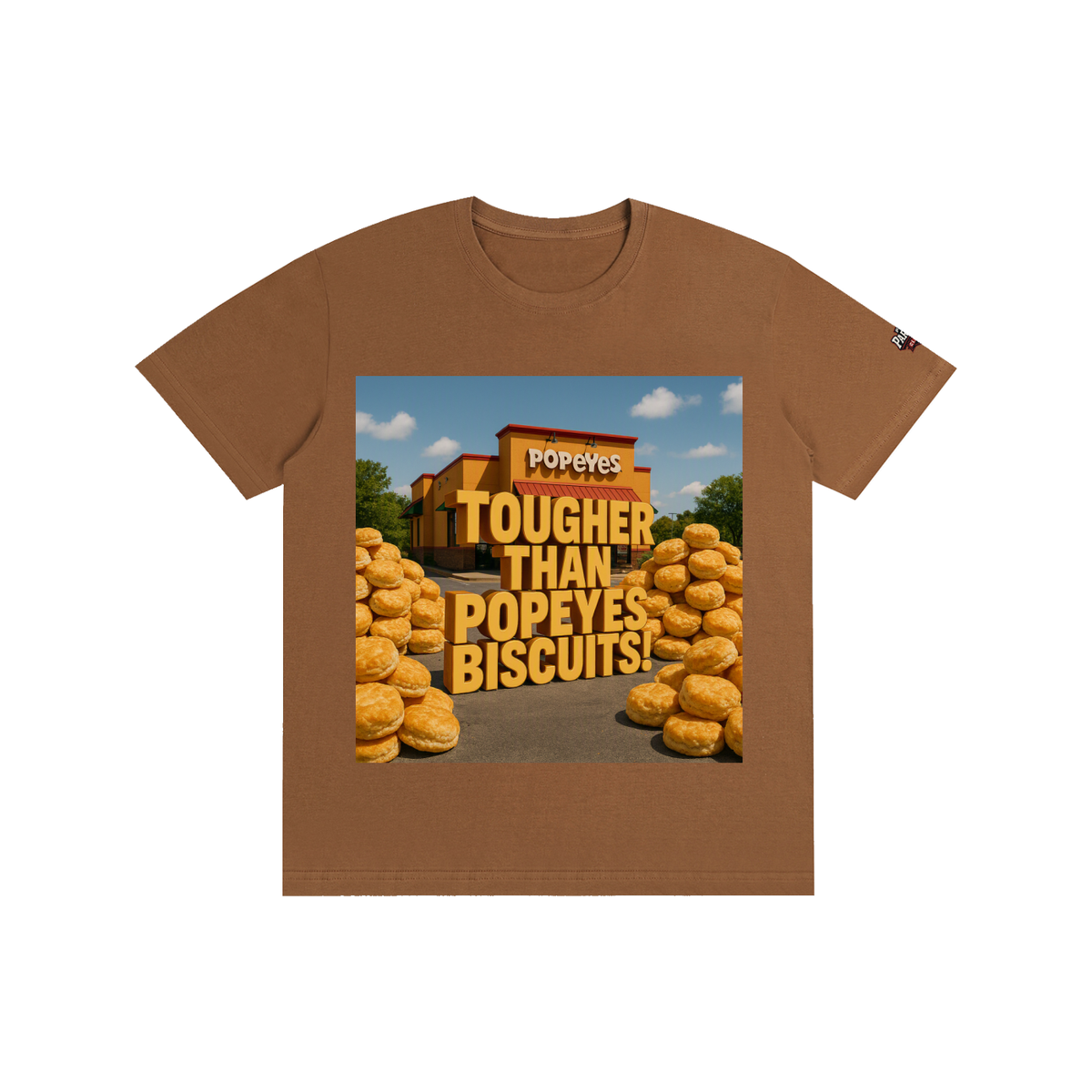 "TOUGHER THAN POPEYE'S BISCUITS" Pure Cotton Unisex T-Shirt