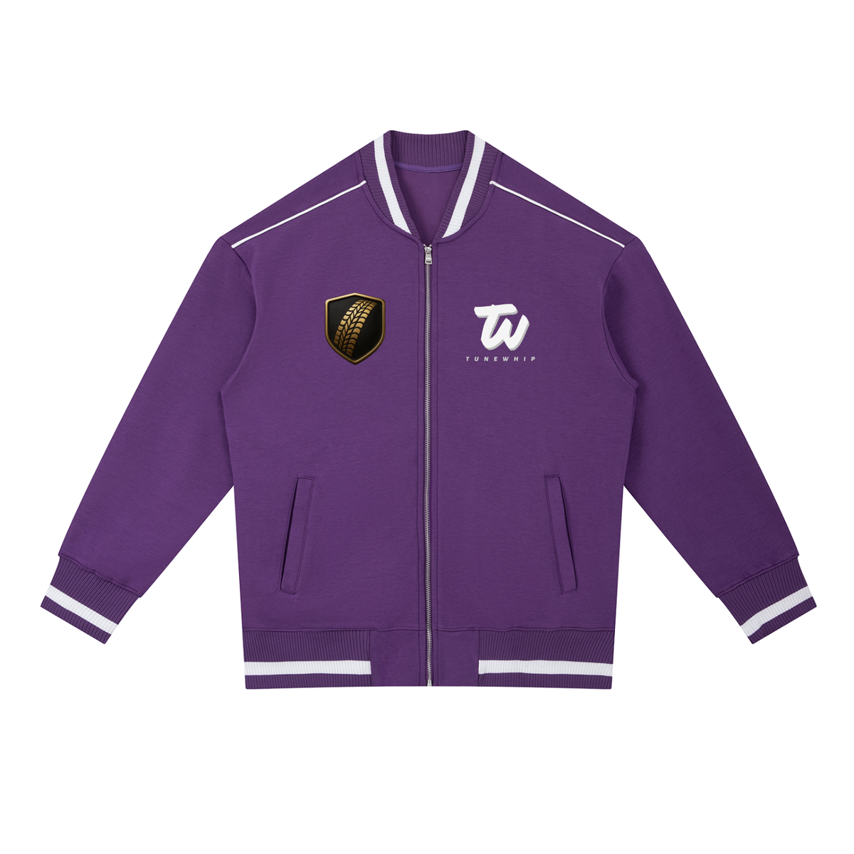 Tunewhip Contrast Piping Zip Bomber Jacket