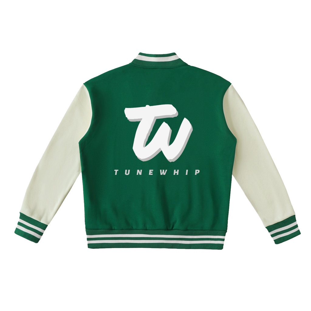 TUNEWHIP Two-Tone Fleeced Varsity Jacket