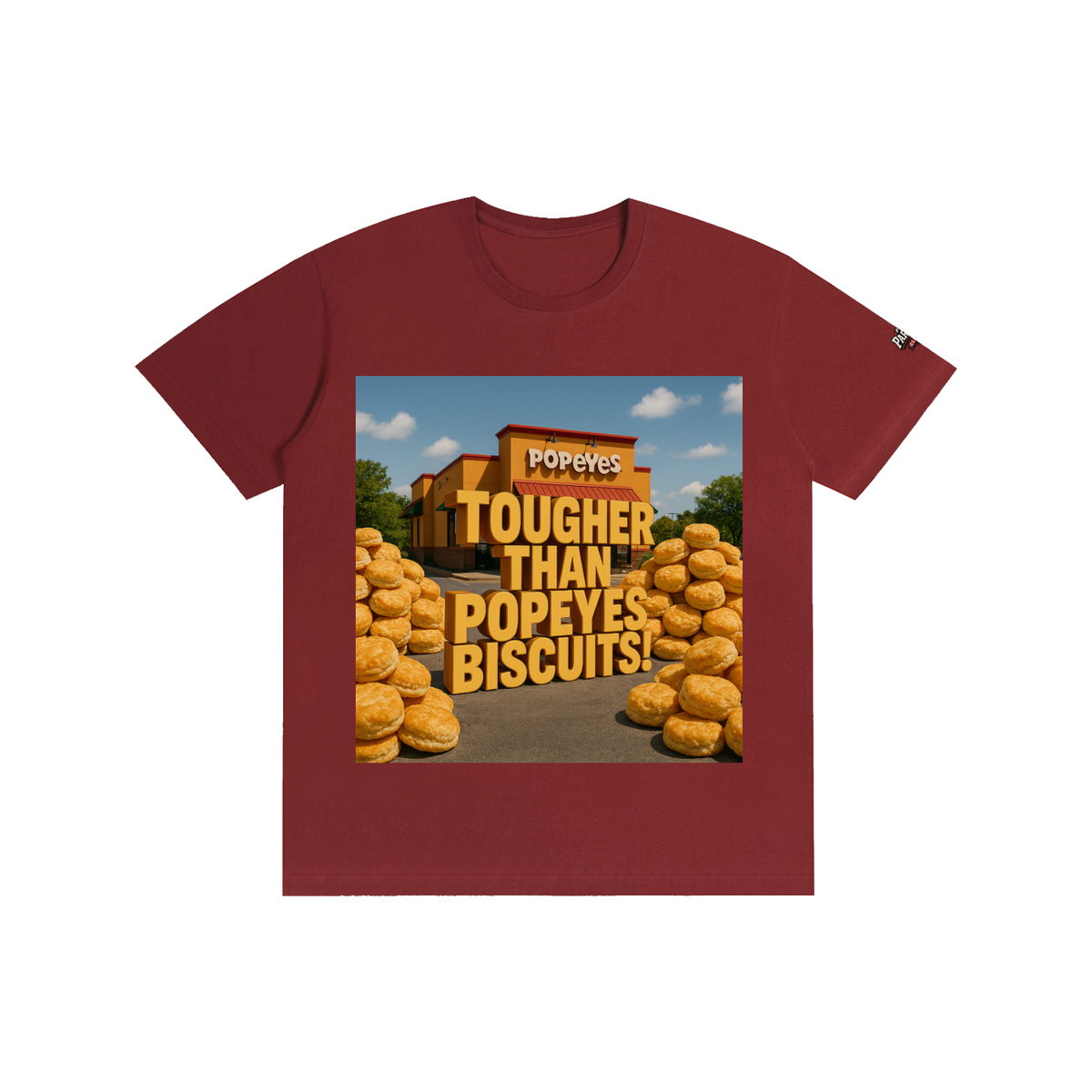 "TOUGHER THAN POPEYE'S BISCUITS" Pure Cotton Unisex T-Shirt