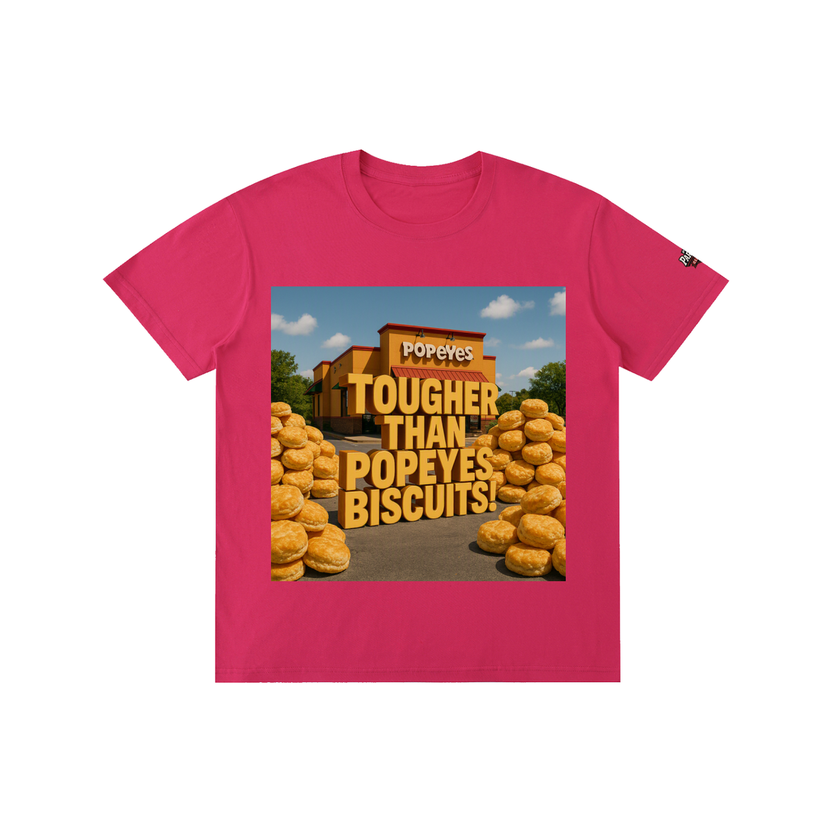 "TOUGHER THAN POPEYE'S BISCUITS" Pure Cotton Unisex T-Shirt