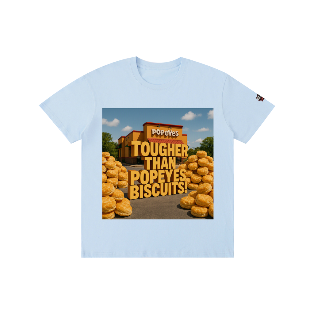 "TOUGHER THAN POPEYE'S BISCUITS" Pure Cotton Unisex T-Shirt