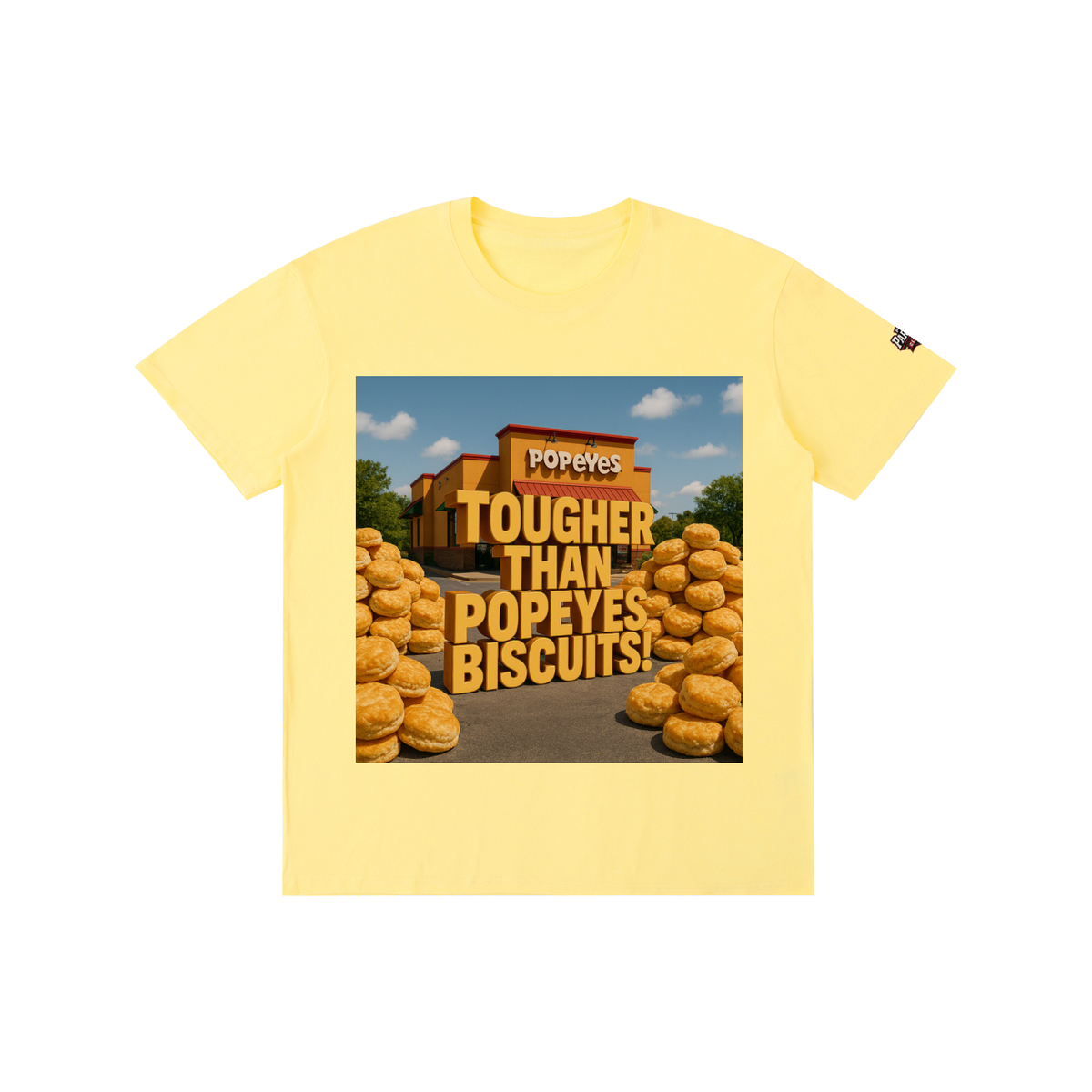 "TOUGHER THAN POPEYE'S BISCUITS" Pure Cotton Unisex T-Shirt