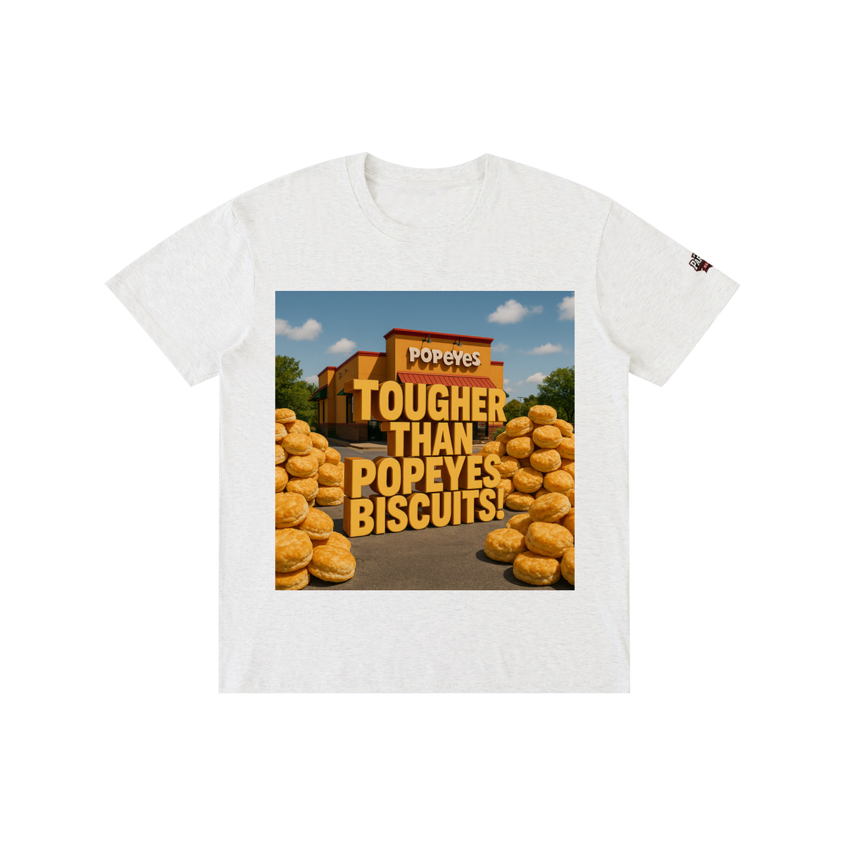 "TOUGHER THAN POPEYE'S BISCUITS" Pure Cotton Unisex T-Shirt