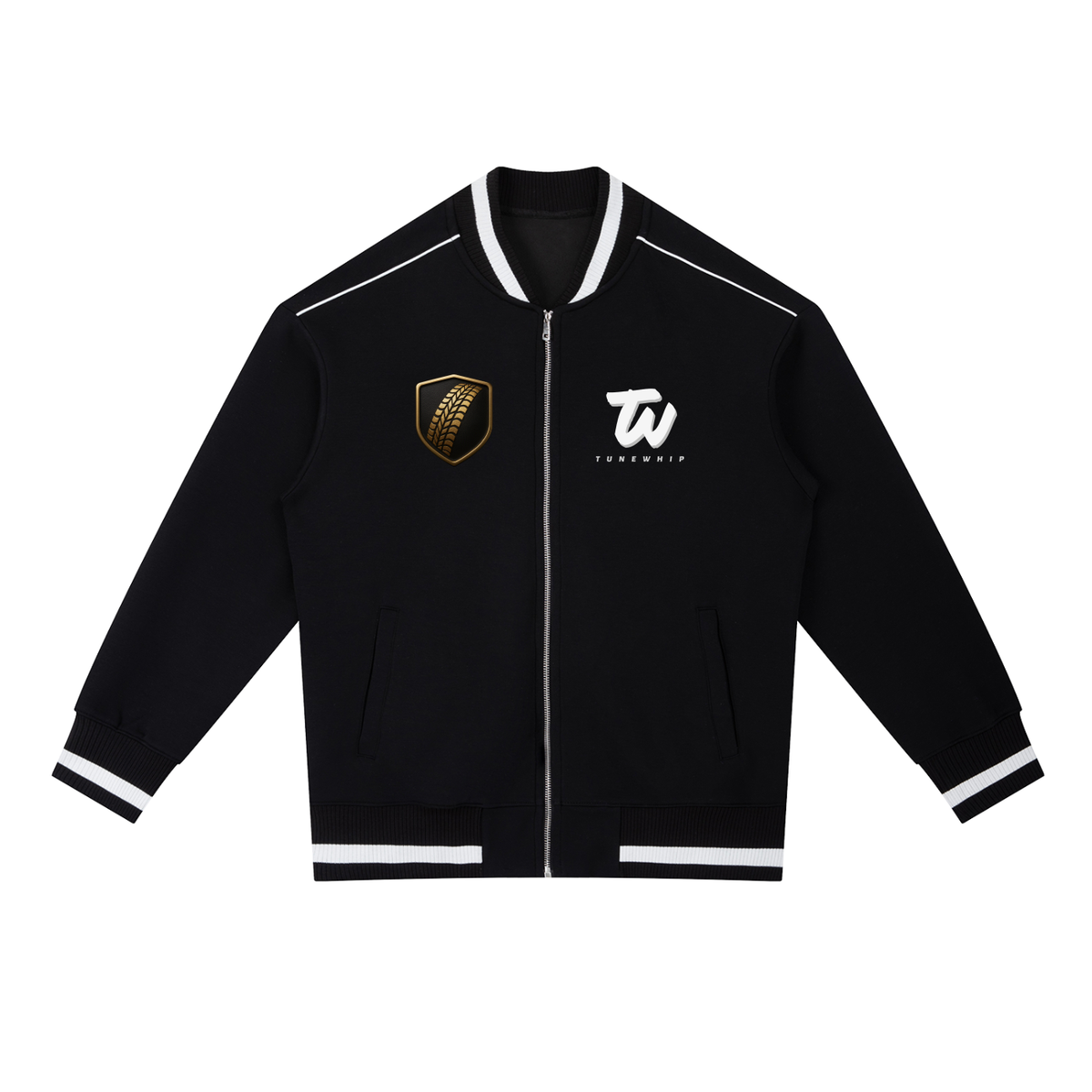 Tunewhip Contrast Piping Zip Bomber Jacket