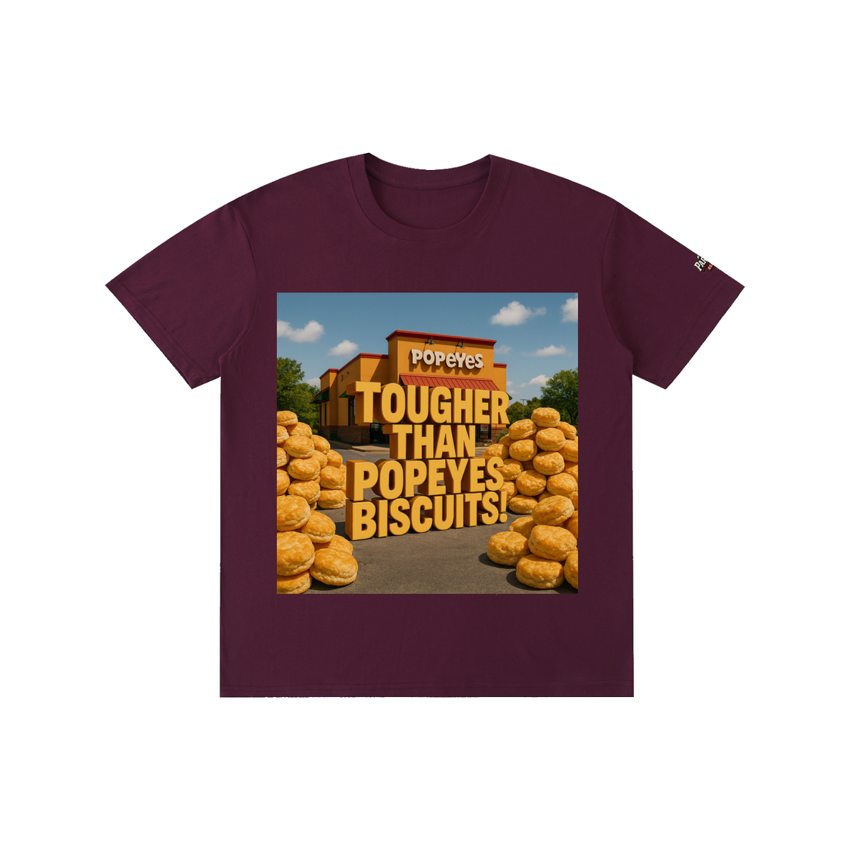 "TOUGHER THAN POPEYE'S BISCUITS" Pure Cotton Unisex T-Shirt