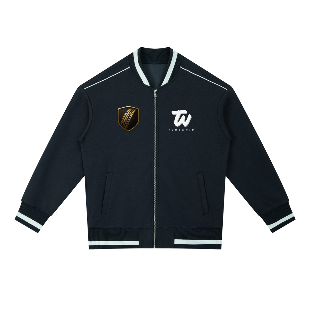 Tunewhip Contrast Piping Zip Bomber Jacket