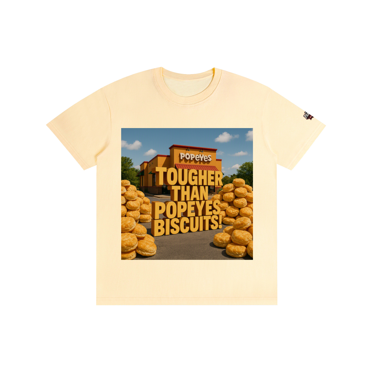 "TOUGHER THAN POPEYE'S BISCUITS" Pure Cotton Unisex T-Shirt